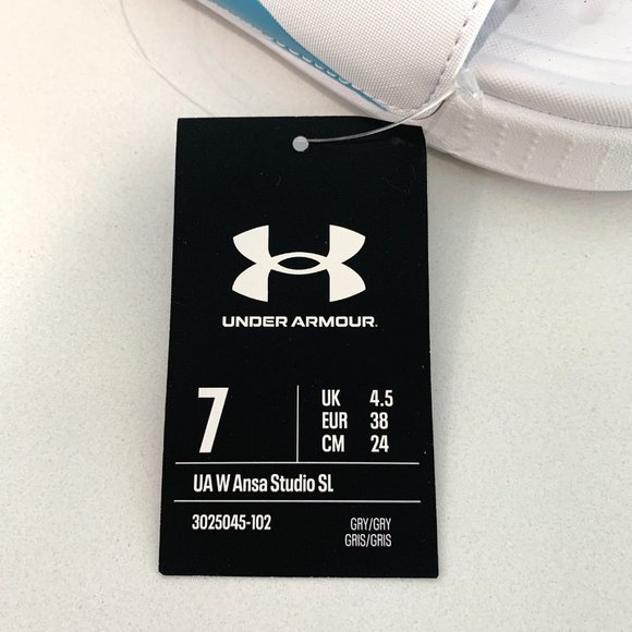Under Armour Ansa Studio Slides Sandals Slip On Straps Gray Mist Size 7 NEW - Picture 7 of 7